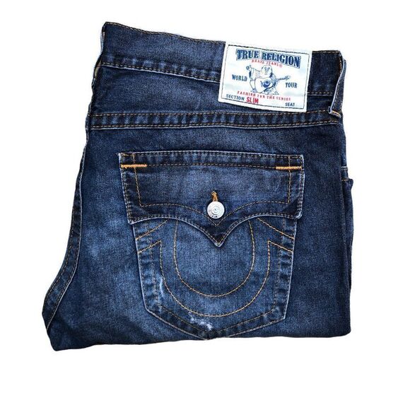 True Religion Jeans Size 42 SLIM Blue - Picture 5 of 7